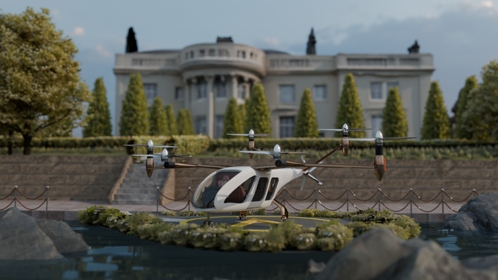 VA-04 landing at an estate vertiport